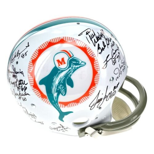 1972 Miami Dolphins Team Signed F/S TK Helmet JSA COA 72 Griese Csonka Scott +24