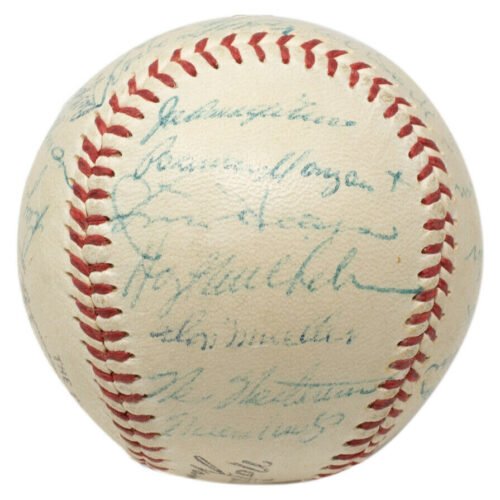 1955 New York Giants Multi Signed NL Baseball Irvin Mays+23 BAS LOA A90039