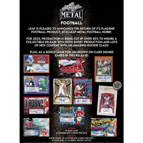 2023 Leaf Metal Draft Football 8 Jumbo Box Case