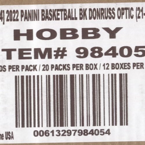 2021-22 Donruss Optic Basketball Hobby, 12 Box Case