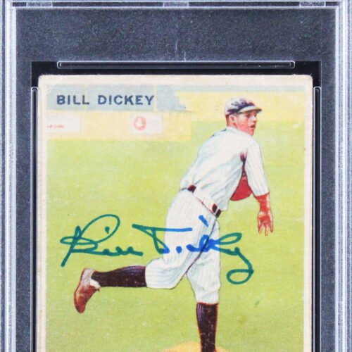 Yankees Bill Dickey Signed 1933 Goudey #19 Rookie Card Auto 10! PSA Slabbed