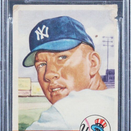 Yankees Mickey Mantle 1953 Topps #82 Card Graded Fair 1.5 BGS Slabbed