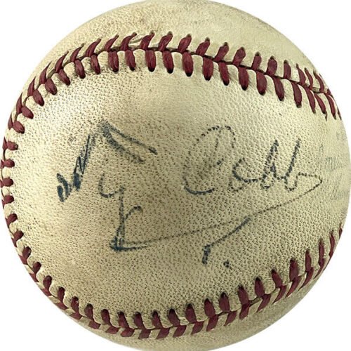 Ty Cobb Signed Autographed Vintage Reach American League Baseball JSA LOA